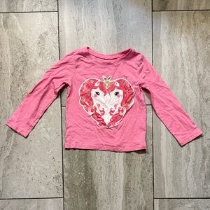 The Children's Place Pink Long Sleeve Unicorn Heart Tee